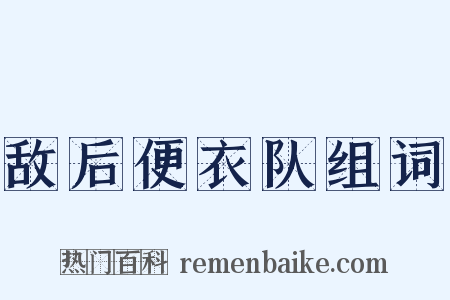 敌后便衣队组词是什么意思的图片